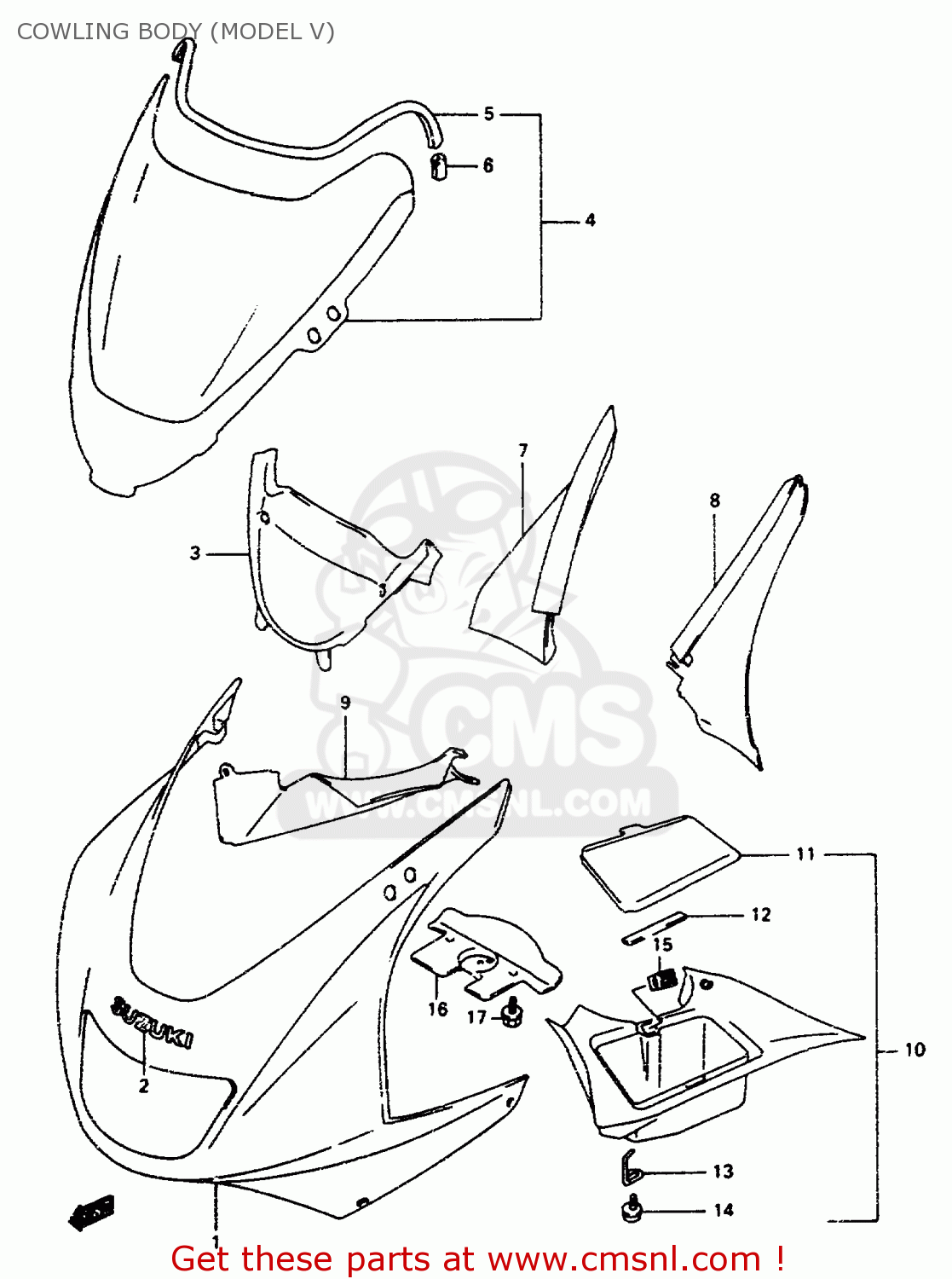 COWLING BODY (MODEL V) RF600R 1996 (T) (E02 E04 E22 E24 E25 E34 E37)