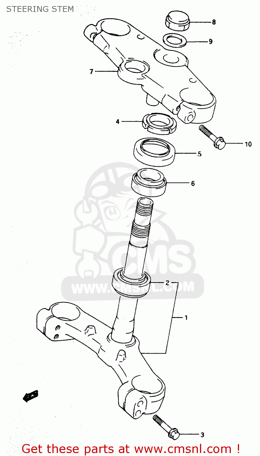 STEERING STEM RF600R 1996 (T) (E02 E04 E22 E24 E25 E34 E37)