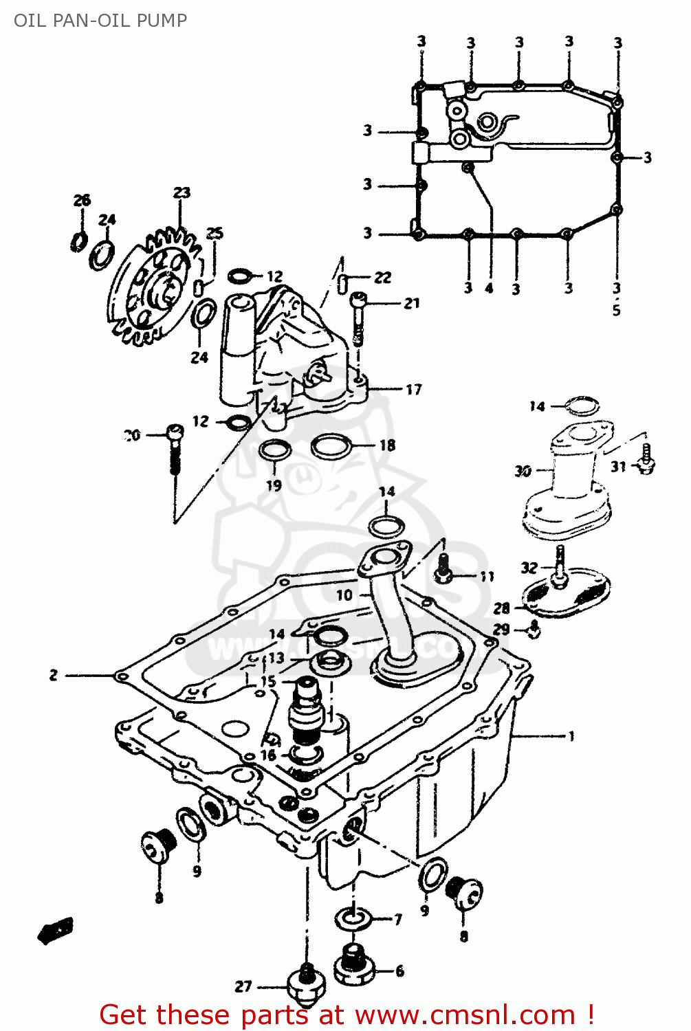 OIL PAN-OIL PUMP RF600R 1996 (T) (E02 E04 E22 E24 E25 E34 E37)