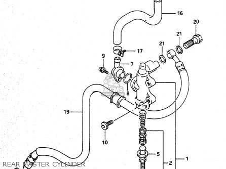 REAR MASTER CYLINDER - RF600R 1996 (T) (E02 E04 E22 E24 E25 E34 E37)