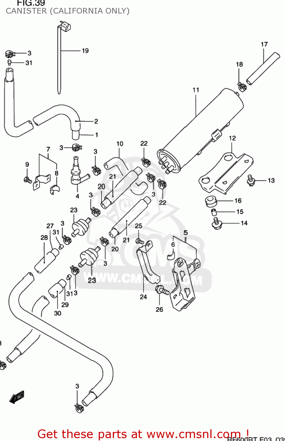 CANISTER (CALIFORNIA ONLY) RF600R 1996 (T) USA (E03)