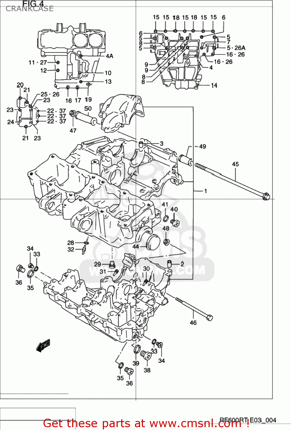 CRANKCASE RF600R 1996 (T) USA (E03)