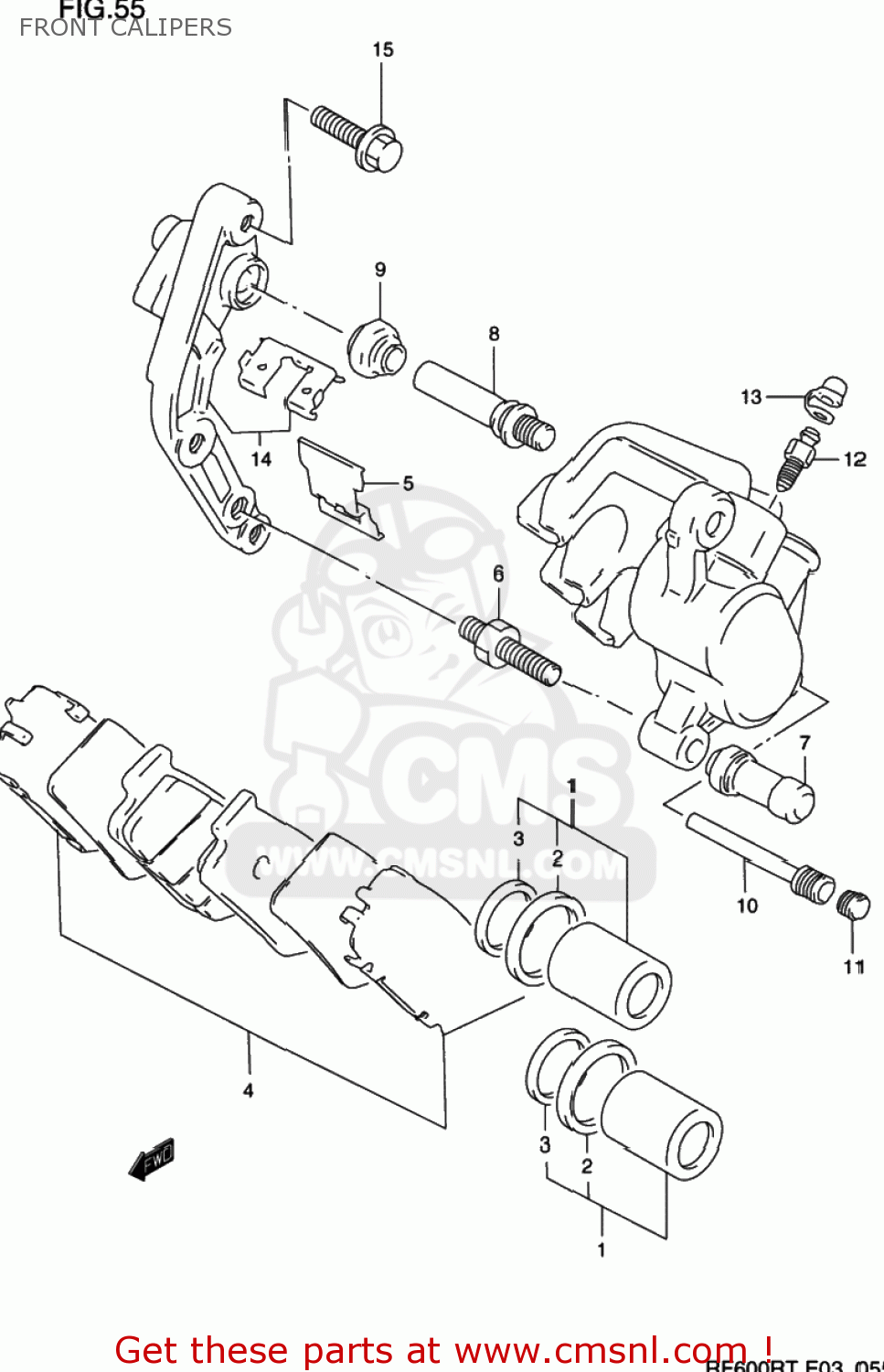 FRONT CALIPERS RF600R 1996 (T) USA (E03)