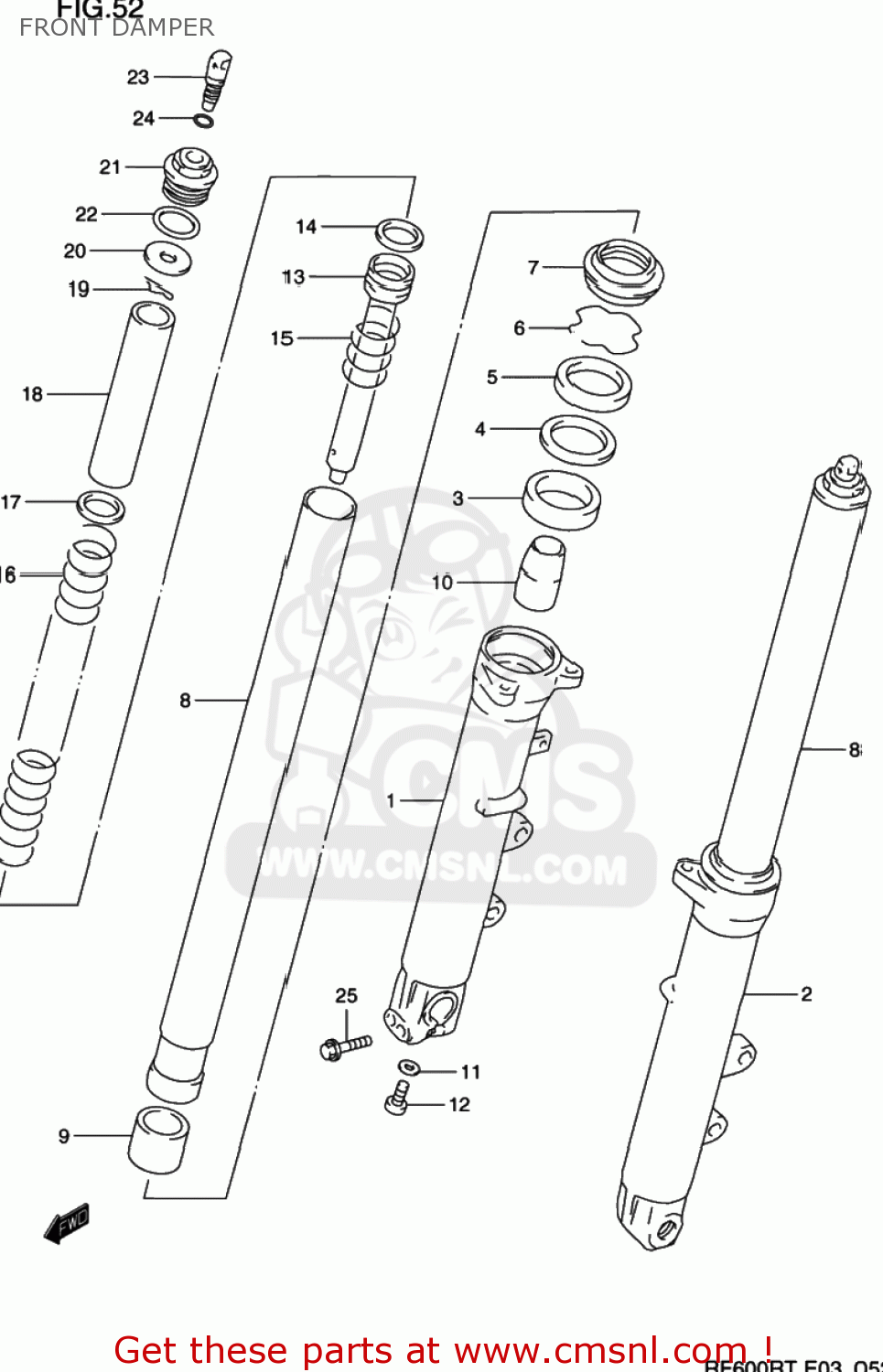 FRONT DAMPER RF600R 1996 (T) USA (E03)