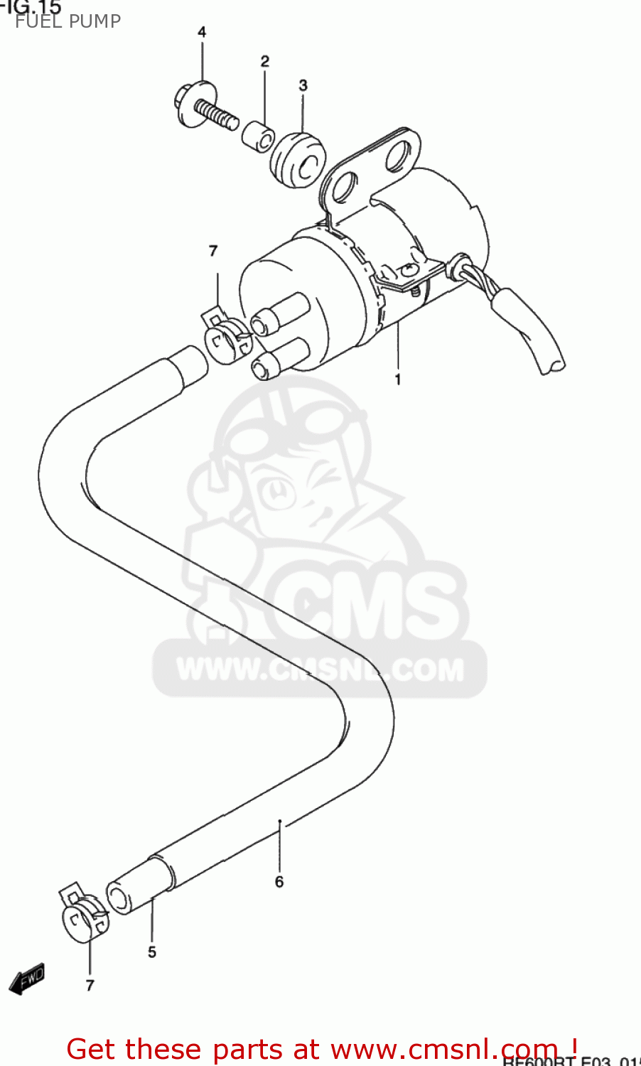 FUEL PUMP RF600R 1996 (T) USA (E03)