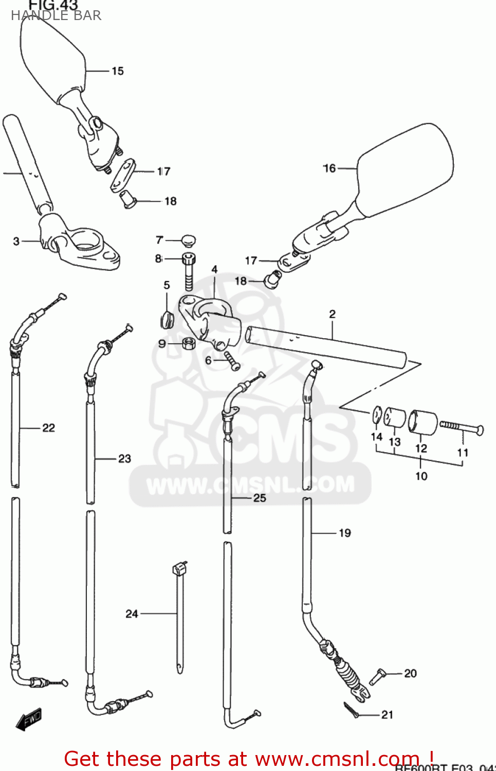HANDLE BAR RF600R 1996 (T) USA (E03)