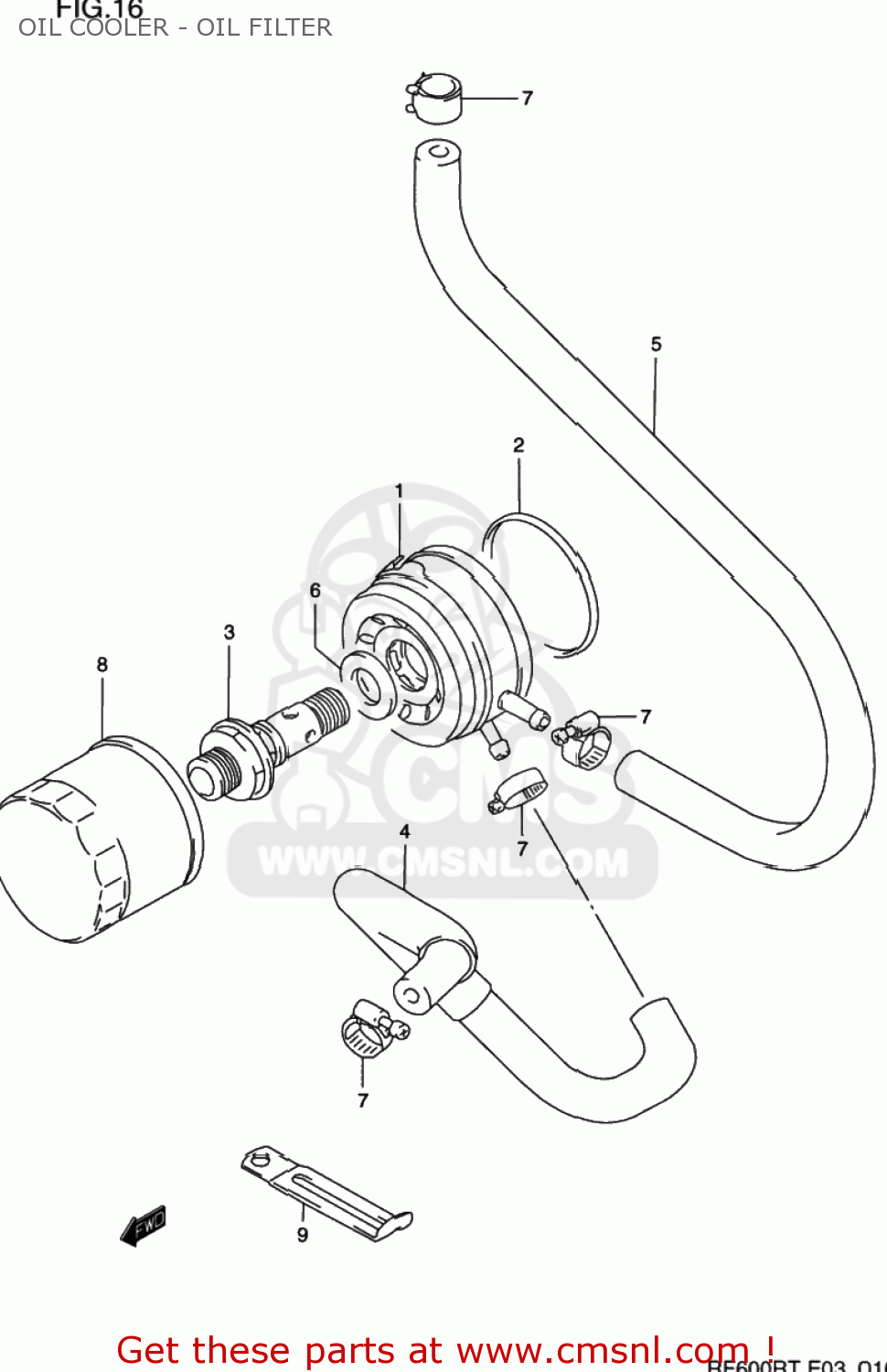 OIL COOLER - OIL FILTER RF600R 1996 (T) USA (E03)