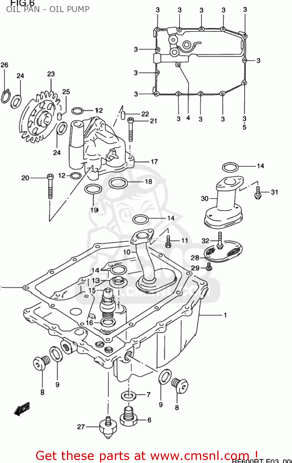 OIL PAN - OIL PUMP RF600R 1996 (T) USA (E03)