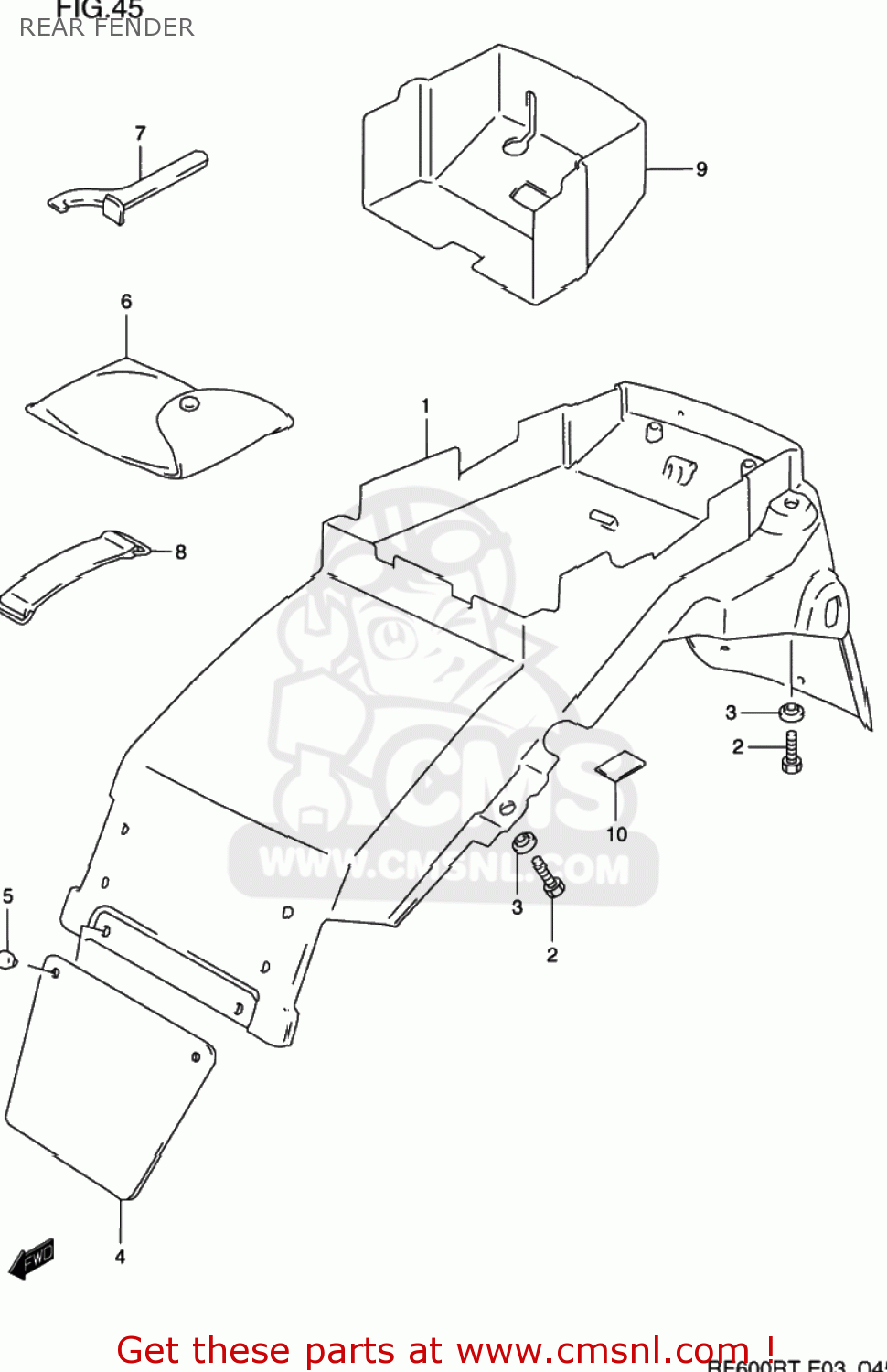 REAR FENDER RF600R 1996 (T) USA (E03)