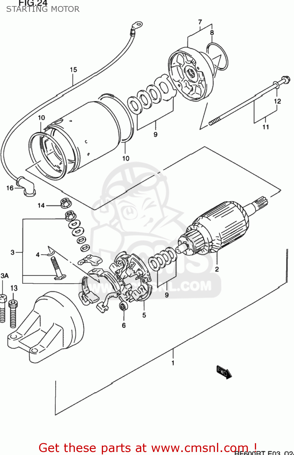 STARTING MOTOR RF600R 1996 (T) USA (E03)