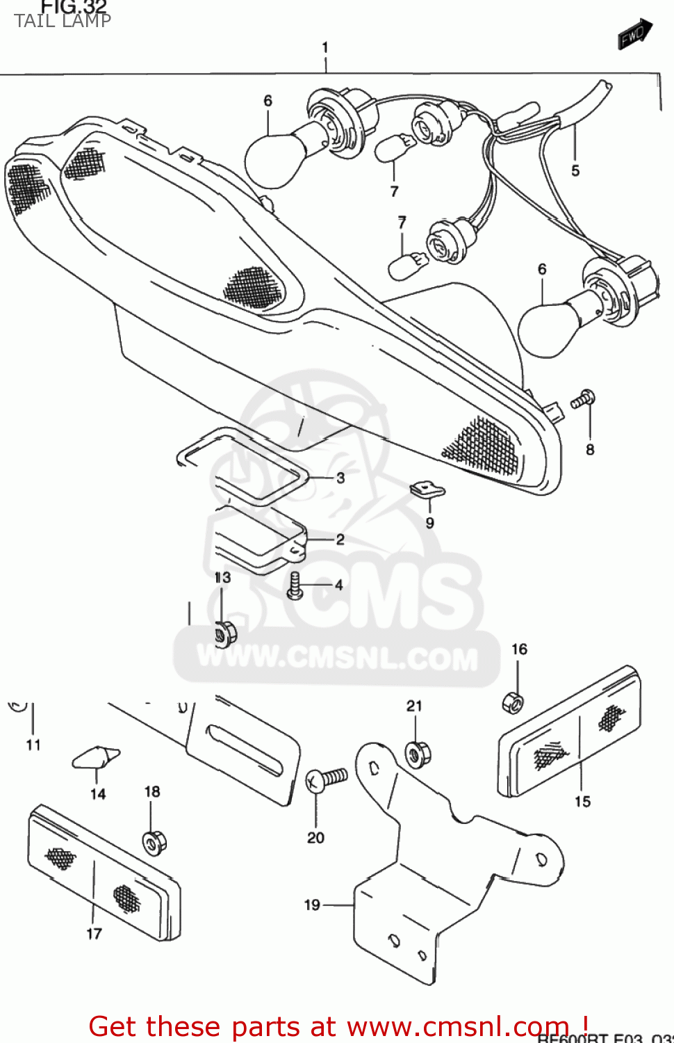 TAIL LAMP RF600R 1996 (T) USA (E03)