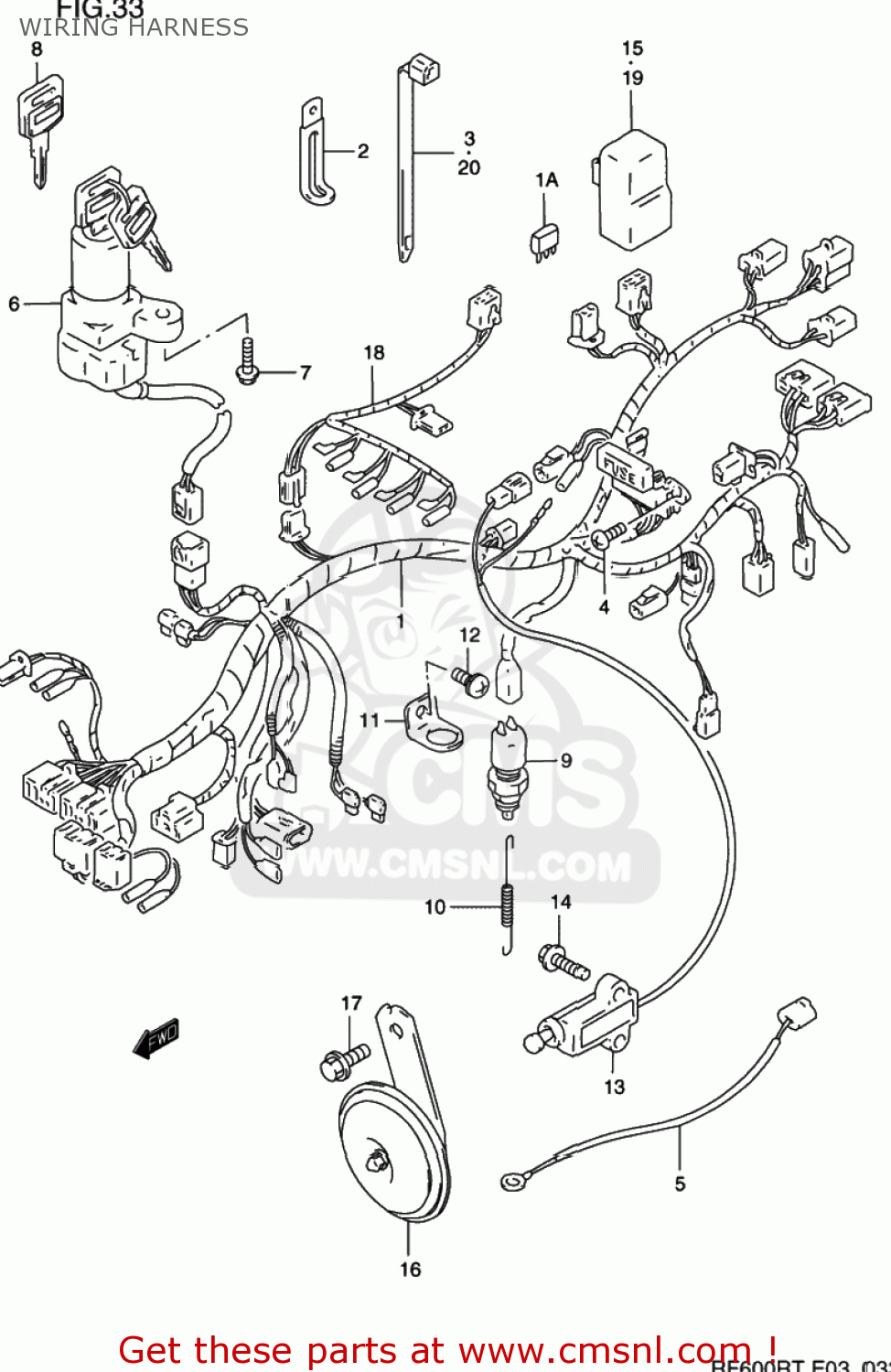 WIRING HARNESS RF600R 1996 (T) USA (E03)