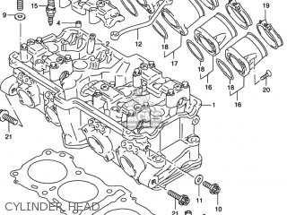 CYLINDER HEAD - RF600R 1996 (T) USA (E03)