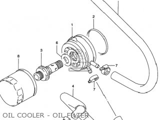 OIL COOLER - OIL FILTER - RF600R 1996 (T) USA (E03)