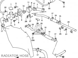 RADIATOR HOSE - RF600R 1996 (T) USA (E03)