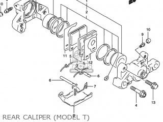 REAR CALIPER (MODEL T) - RF600R 1996 (T) USA (E03)