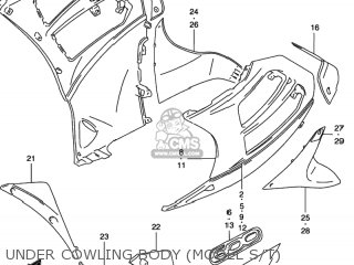 UNDER COWLING BODY (MODEL S/T) - RF600R 1996 (T) USA (E03)