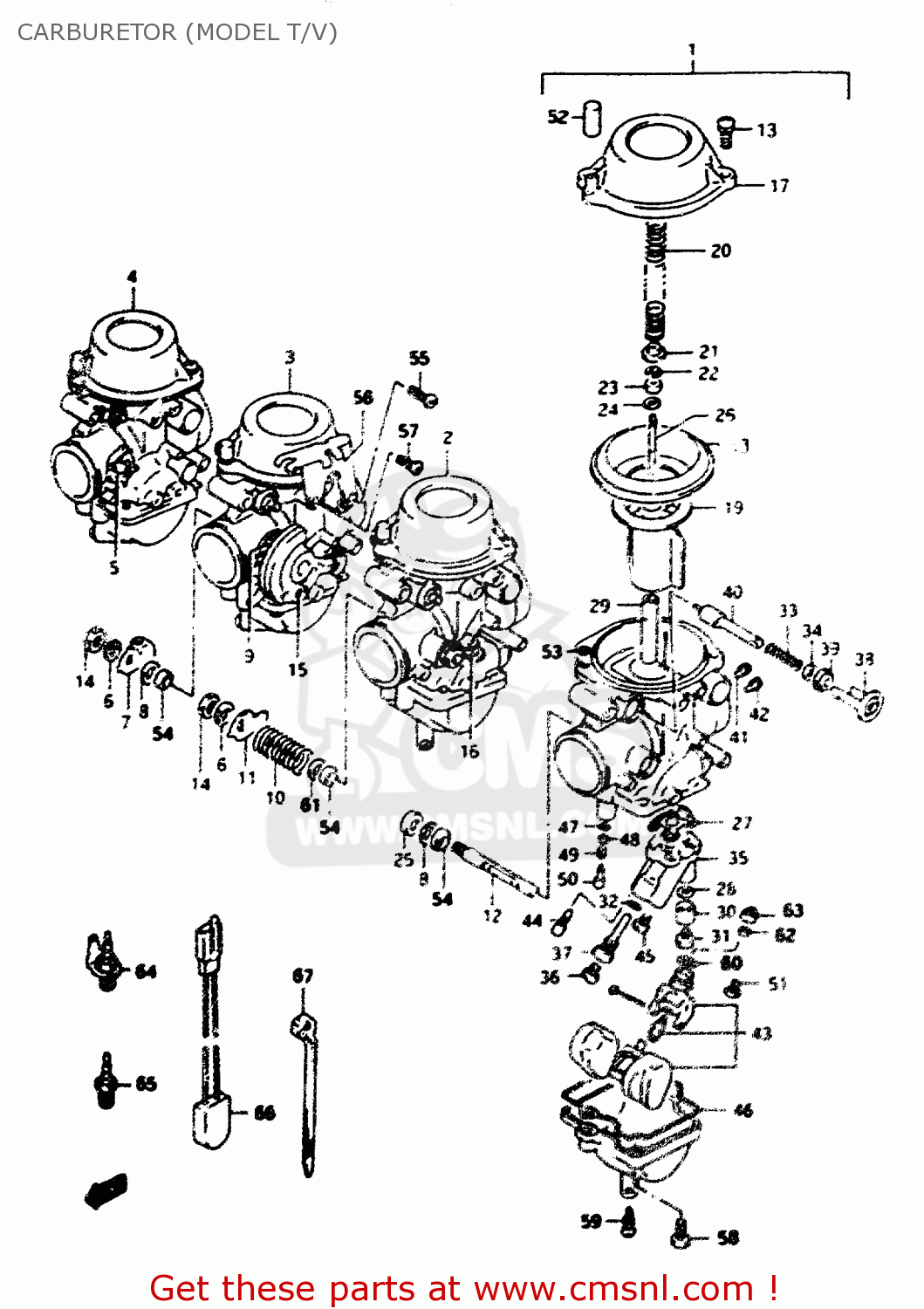 CARBURETOR (MODEL T/V) RF600R 1997 (V) (E02 E04 E18 E22 E24 E25 E34)