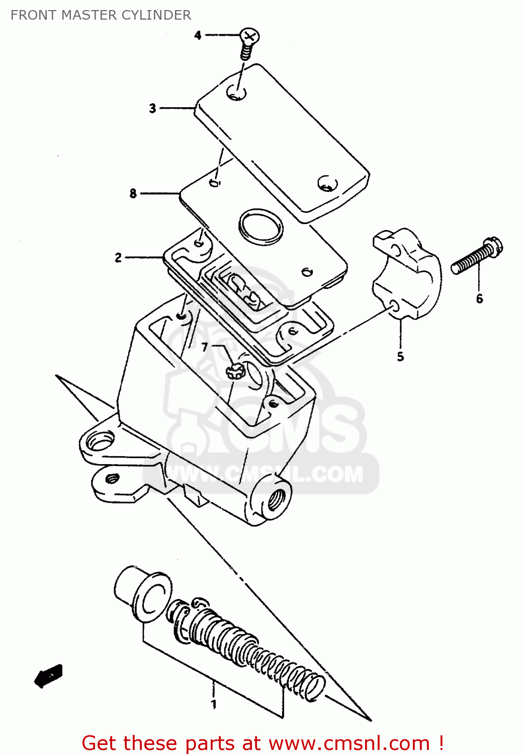 FRONT MASTER CYLINDER RF600R 1997 (V) (E02 E04 E18 E22 E24 E25 E34)