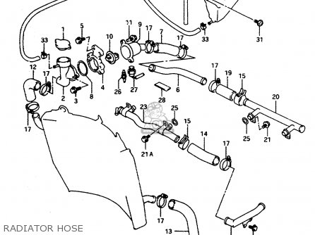 RADIATOR HOSE - RF600R 1997 (V) (E02 E04 E18 E22 E24 E25 E34)