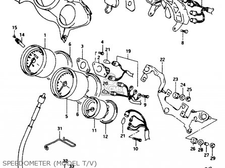 SPEEDOMETER (MODEL T/V) - RF600R 1997 (V) (E02 E04 E18 E22 E24 E25 E34)