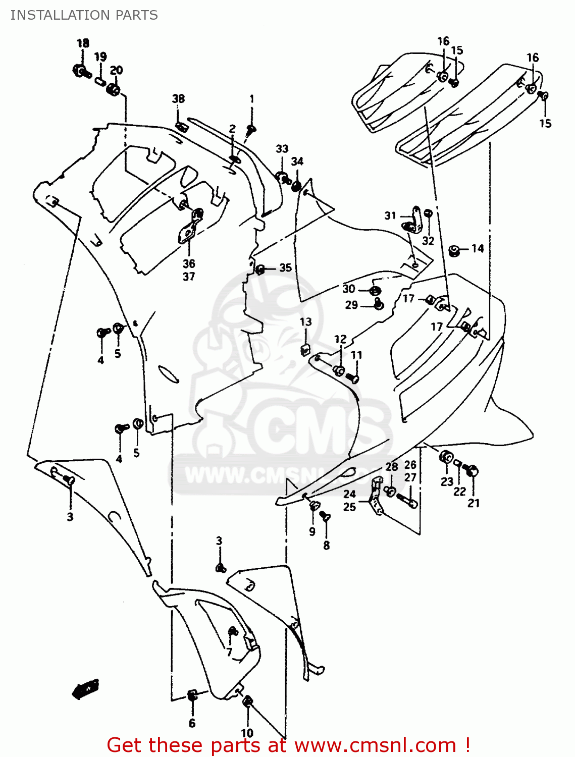 INSTALLATION PARTS RF600RU 1993 (P) (E22)
