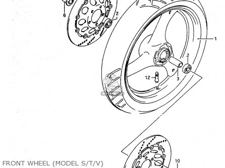 FRONT WHEEL (MODEL S/T/V) - RF600RU 1993 (P) (E22)