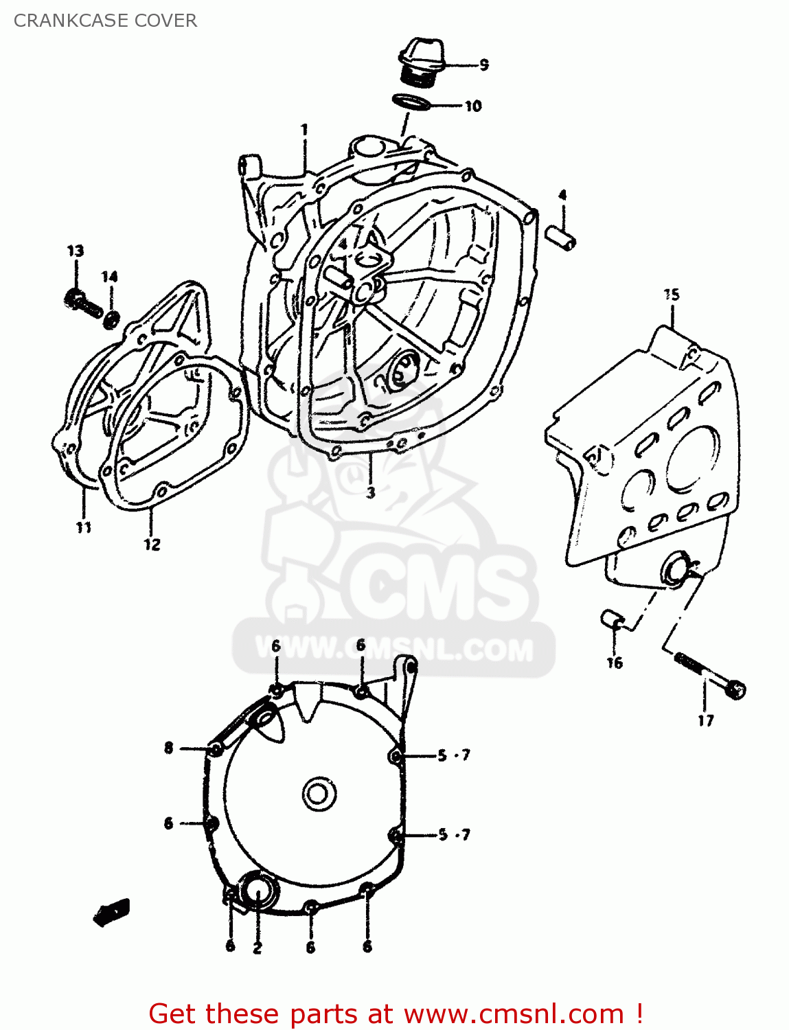 CRANKCASE COVER RF600RU 1994 (R) (E22)