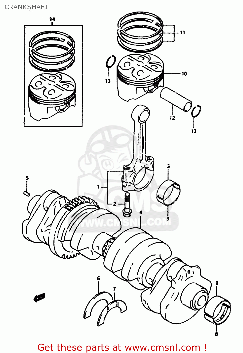 CRANKSHAFT RF600RU 1994 (R) (E22)