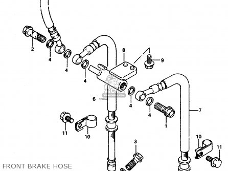 FRONT BRAKE HOSE - RF600RU 1994 (R) (E22)