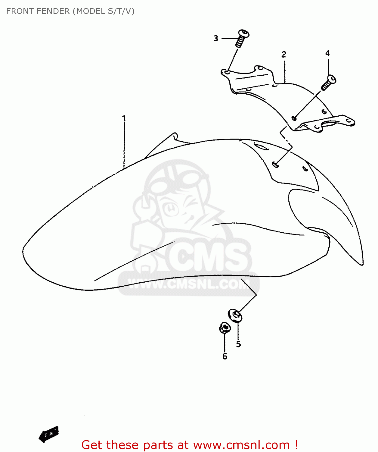 FRONT FENDER (MODEL S/T/V) RF600RU 1995 (S) (E22)