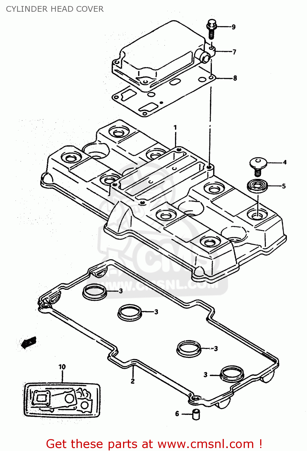CYLINDER HEAD COVER RF600RU 1996 (T) (E22)
