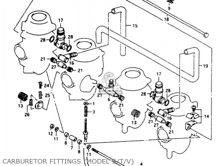 CARBURETOR FITTINGS (MODEL S/T/V) - RF600RU 1996 (T) (E22)