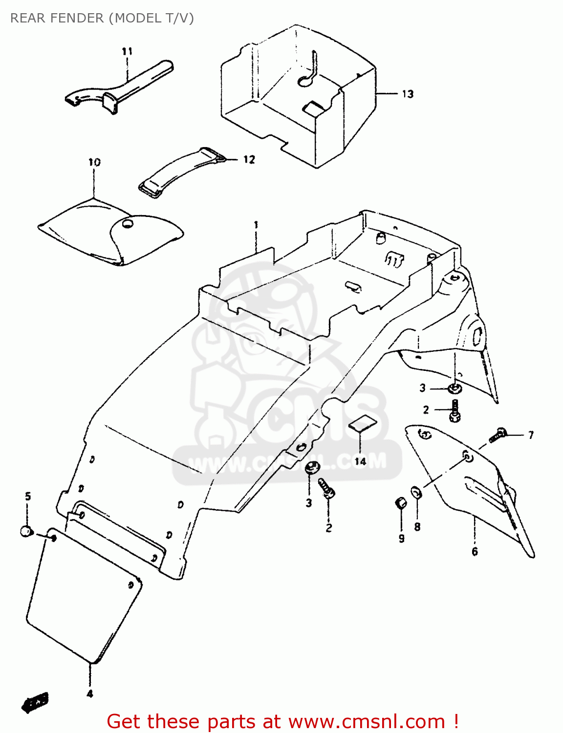 REAR FENDER (MODEL T/V) RF600RU 1997 (V) (E22)