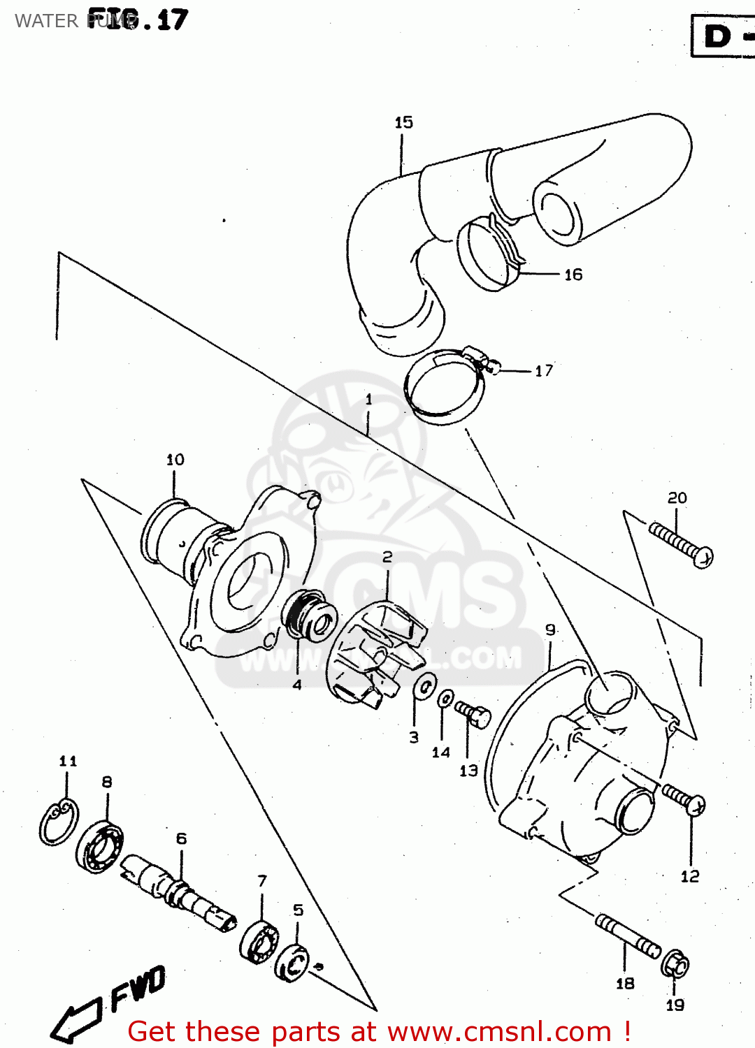 WATER PUMP RF900R 1994 (R) (E02 E04 E18 E22 E24 E25 E34 E39)
