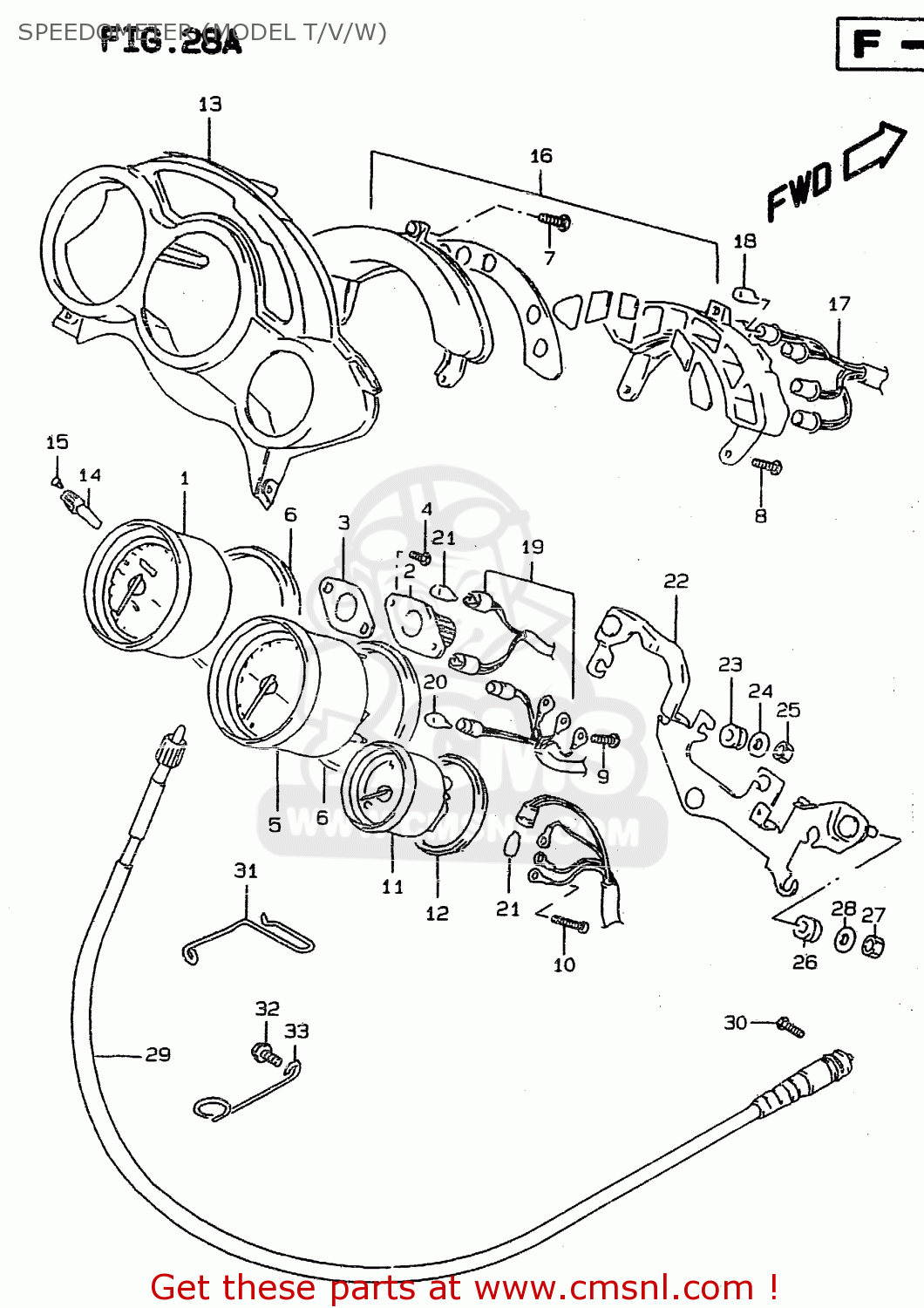 SPEEDOMETER (MODEL T/V/W) RF900R 1994 (R) (E02 E04 E18 E22 E24 E25 E34 E39)
