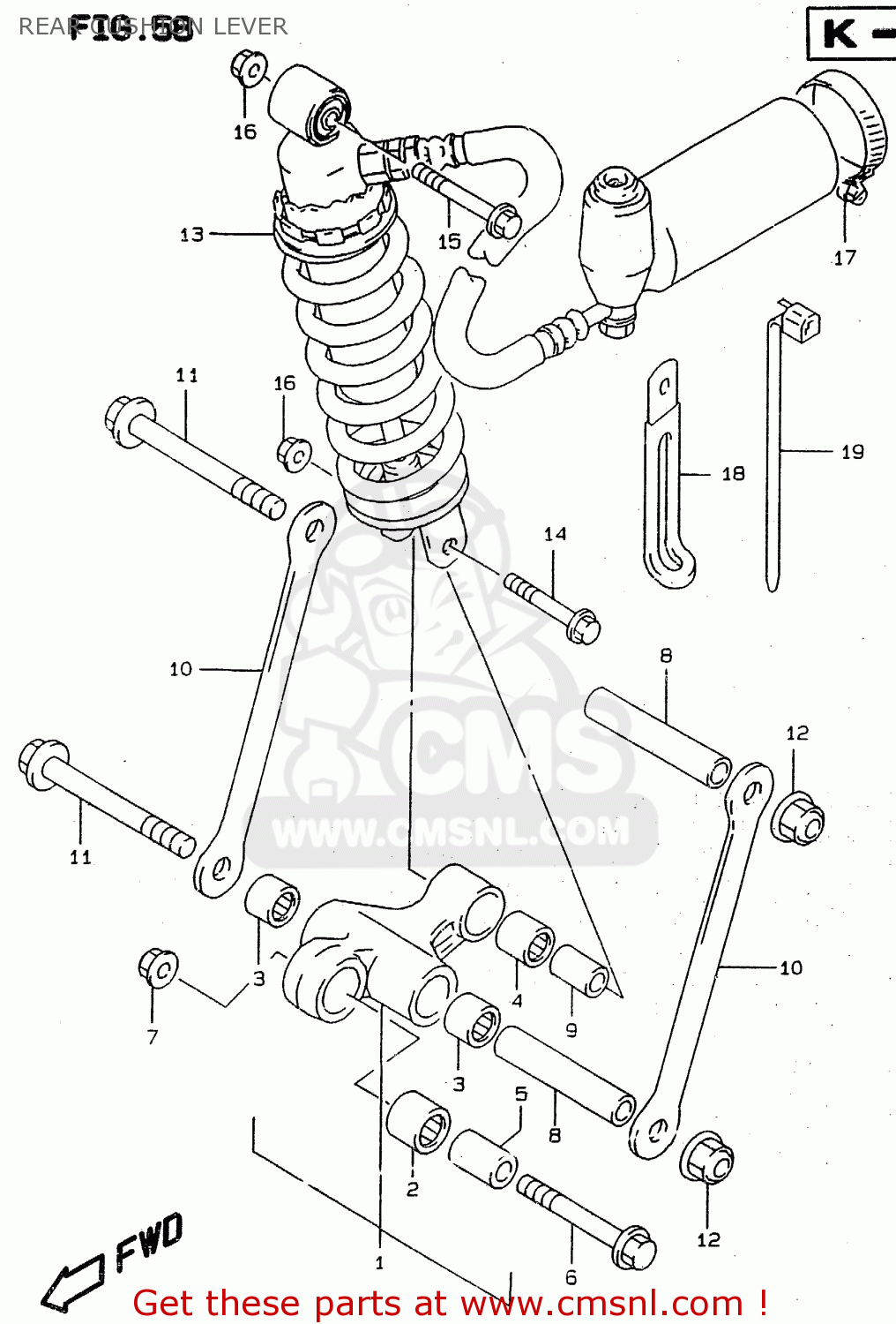 REAR CUSHION LEVER RF900R 1994 (R) (E02 E04 E18 E22 E24 E25 E34 E39)