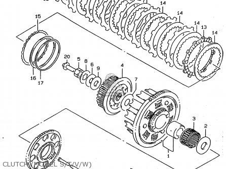 CLUTCH (MODEL S/T/V/W) - RF900R 1994 (R) (E02 E04 E18 E22 E24 E25 E34 E39)
