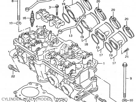 CYLINDER HEAD (MODEL T/V/W) - RF900R 1994 (R) (E02 E04 E18 E22 E24 E25 E34 E39)