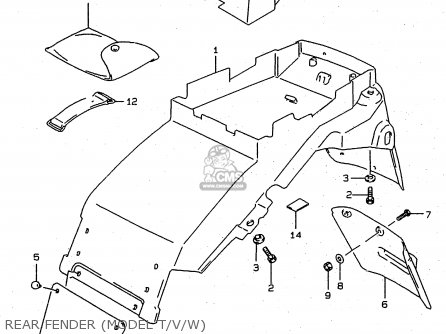 REAR FENDER (MODEL T/V/W) - RF900R 1994 (R) (E02 E04 E18 E22 E24 E25 E34 E39)