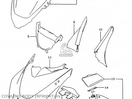 COWLING BODY (RF900RT/RV) - RF900R 1994 (R) (E02 E04 E18 E22 E24 E25 E34 E39)
