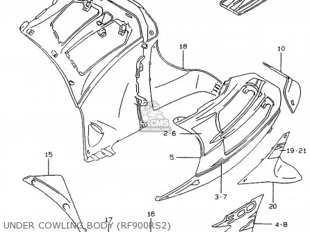 UNDER COWLING BODY (RF900RS2) - RF900R 1994 (R) (E02 E04 E18 E22 E24 E25 E34 E39)
