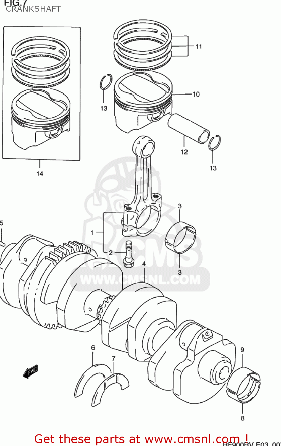 CRANKSHAFT RF900R 1994 (R) USA (E03)
