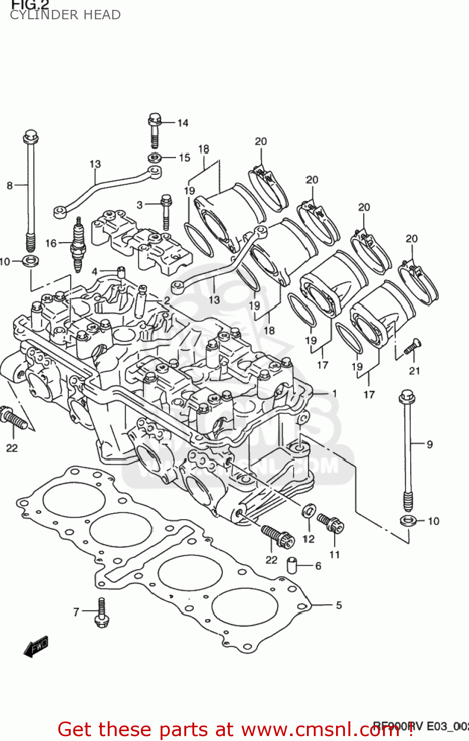 CYLINDER HEAD RF900R 1994 (R) USA (E03)