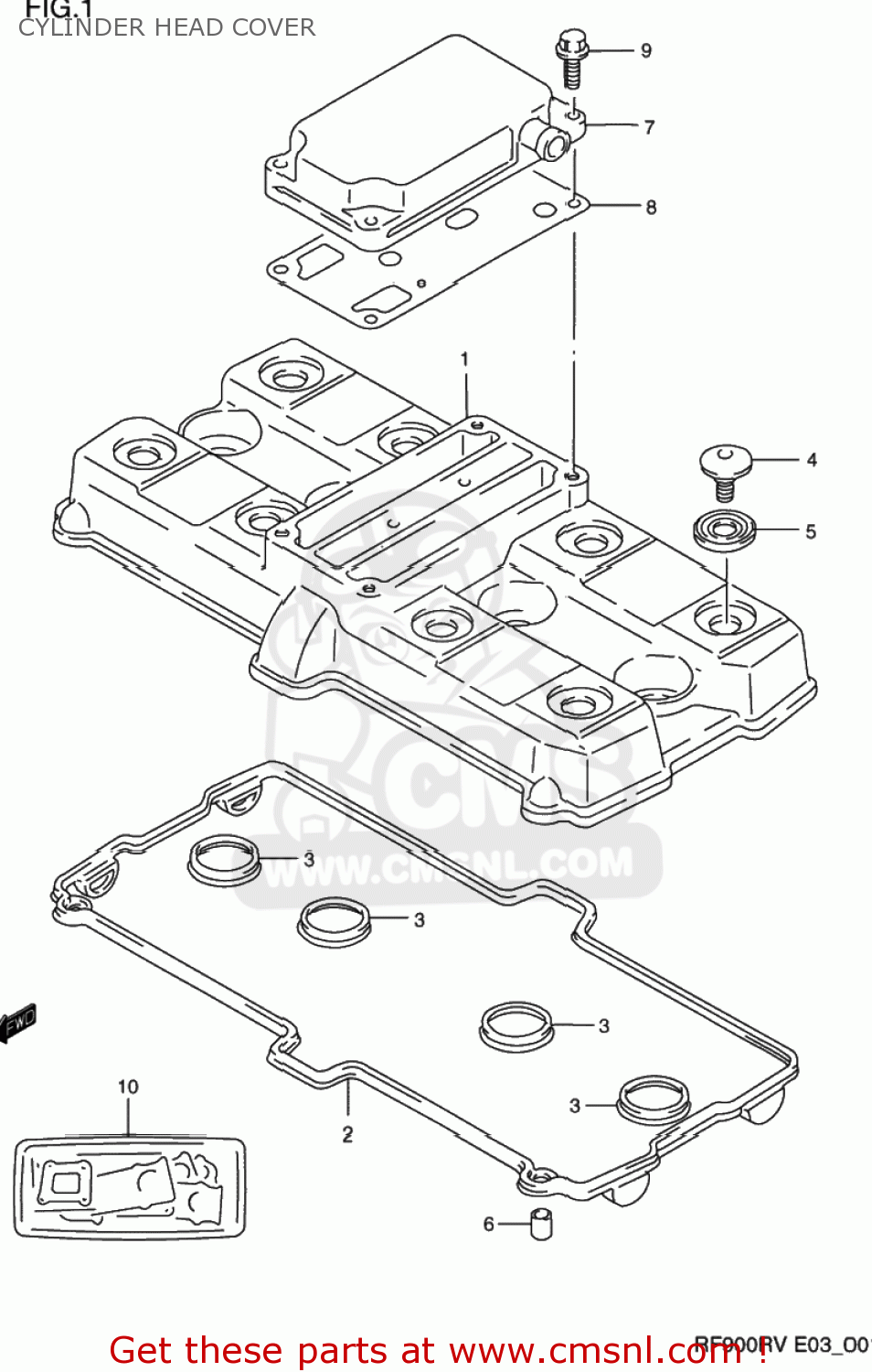CYLINDER HEAD COVER RF900R 1994 (R) USA (E03)