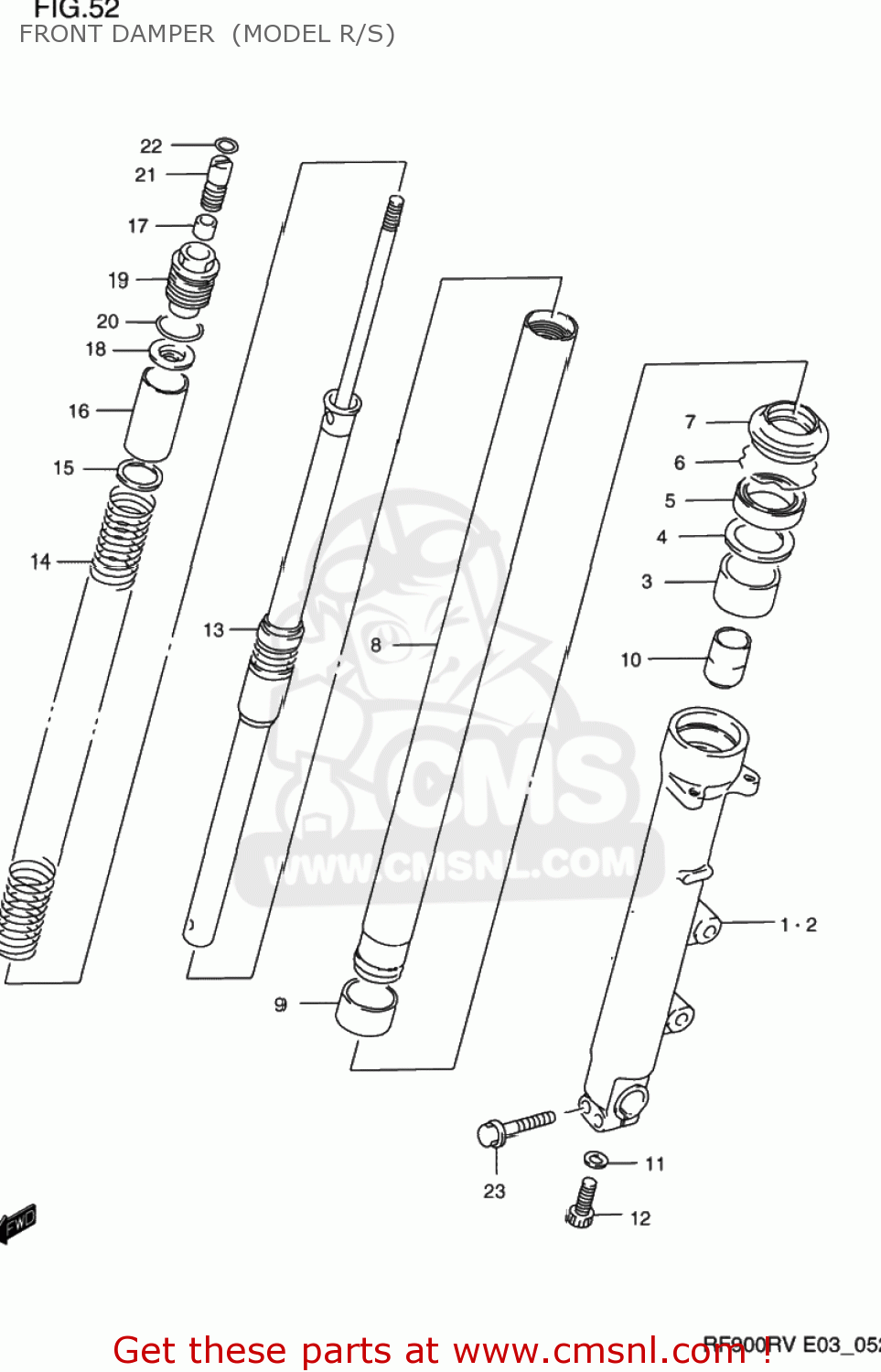 FRONT DAMPER  (MODEL R/S) RF900R 1994 (R) USA (E03)
