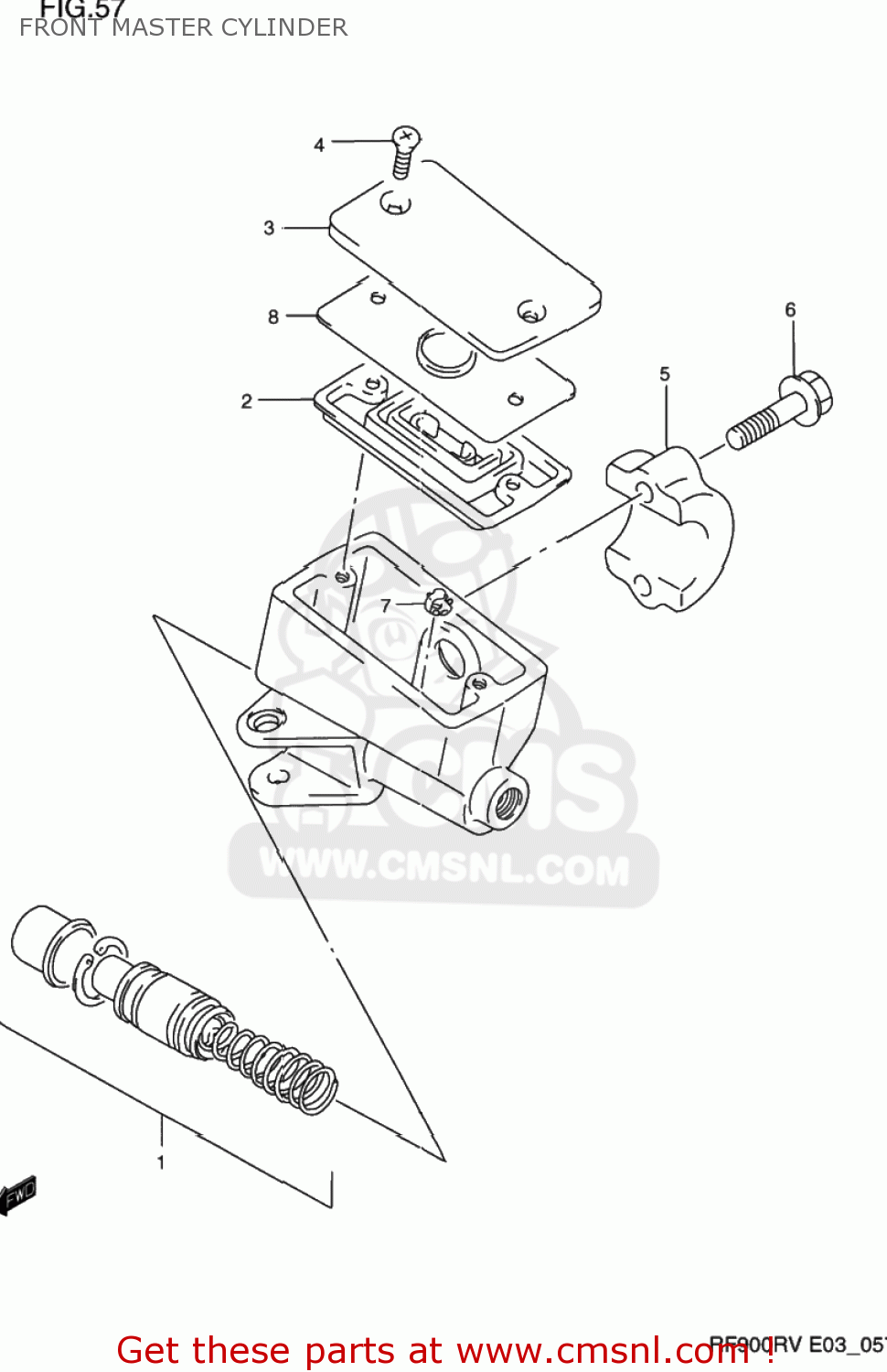 FRONT MASTER CYLINDER RF900R 1994 (R) USA (E03)