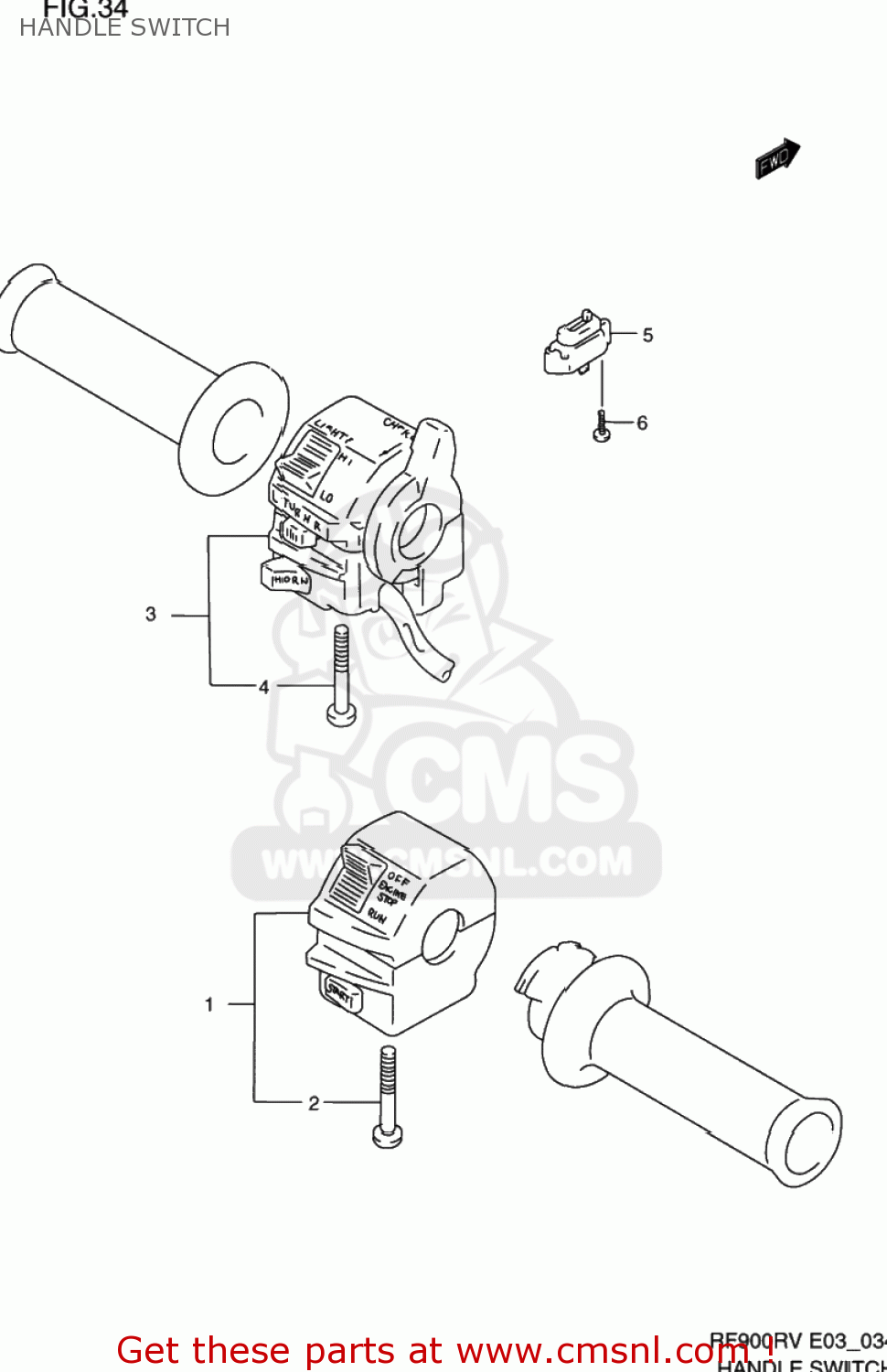 HANDLE SWITCH RF900R 1994 (R) USA (E03)