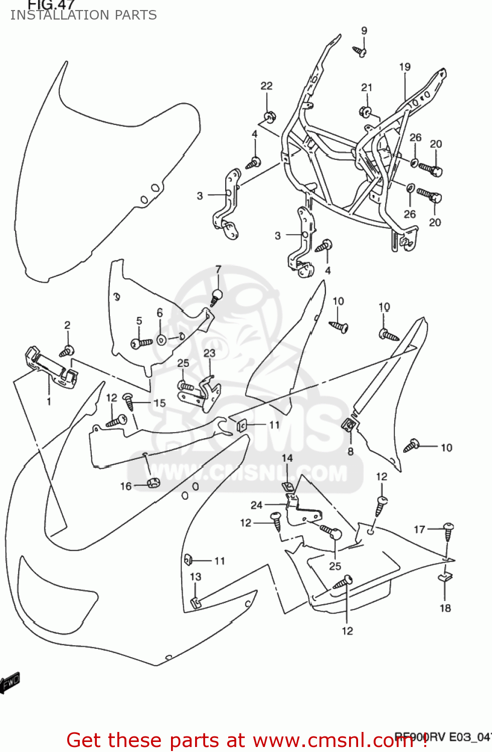 INSTALLATION PARTS RF900R 1994 (R) USA (E03)