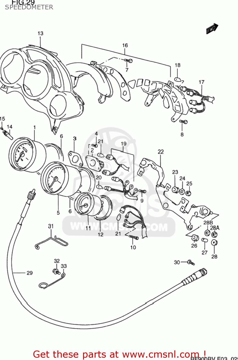 SPEEDOMETER RF900R 1994 (R) USA (E03)
